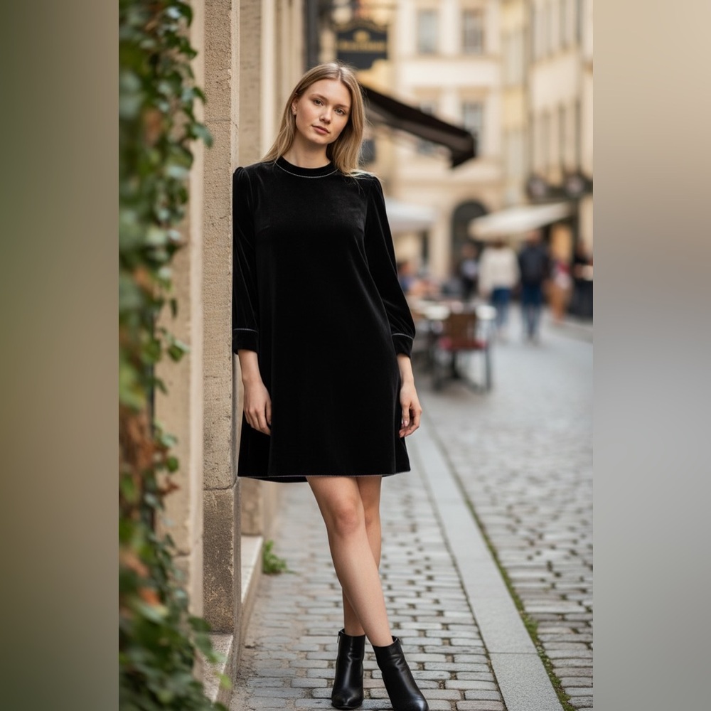 Storets Velvet Black Accent Dress